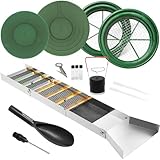 ASR Outdoor Beginner Gold Panning Sluice Box Kit for Adults Starting to Pan for Gold with (2) 5-Gallon Bucket Classifier Screens