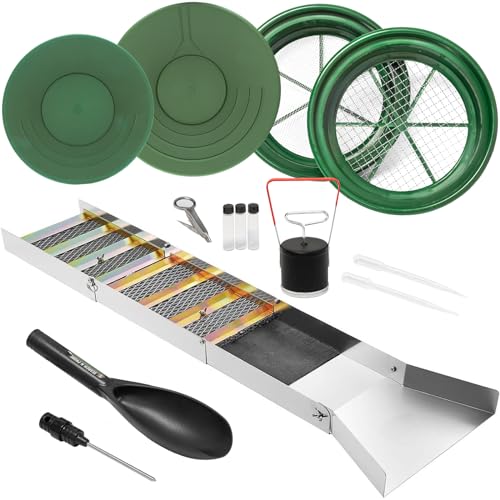 ASR Outdoor Gold Prospecting Aluminum Sluice Box Kit with (2) 5-Gallon Bucket Classifier Screens