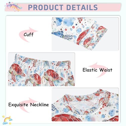 senya Marble Turtle Pajamas Set Long Sleeve Soft Cotton Sleepwear 2 Piece4