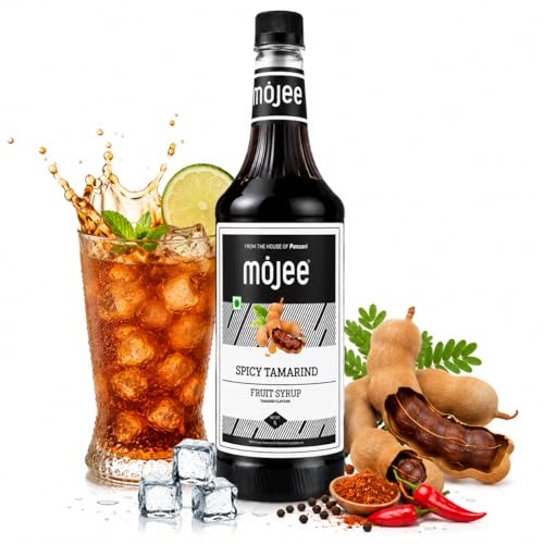 Image of Mojee Spicy Tamarind Syrup | Tangy & Spicy Tamarind-Flavored Syrup for Mocktails, Cocktails, Chaat Drinks & Indian Beverages | Bar & Cafe Essential - 1L