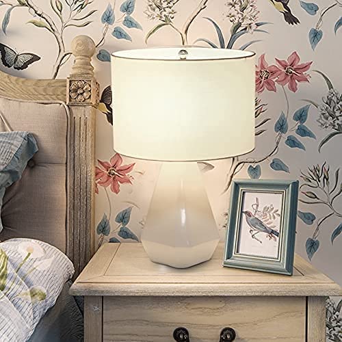 Lampe de table design en résine et tissu noble E27 éclairage bureau