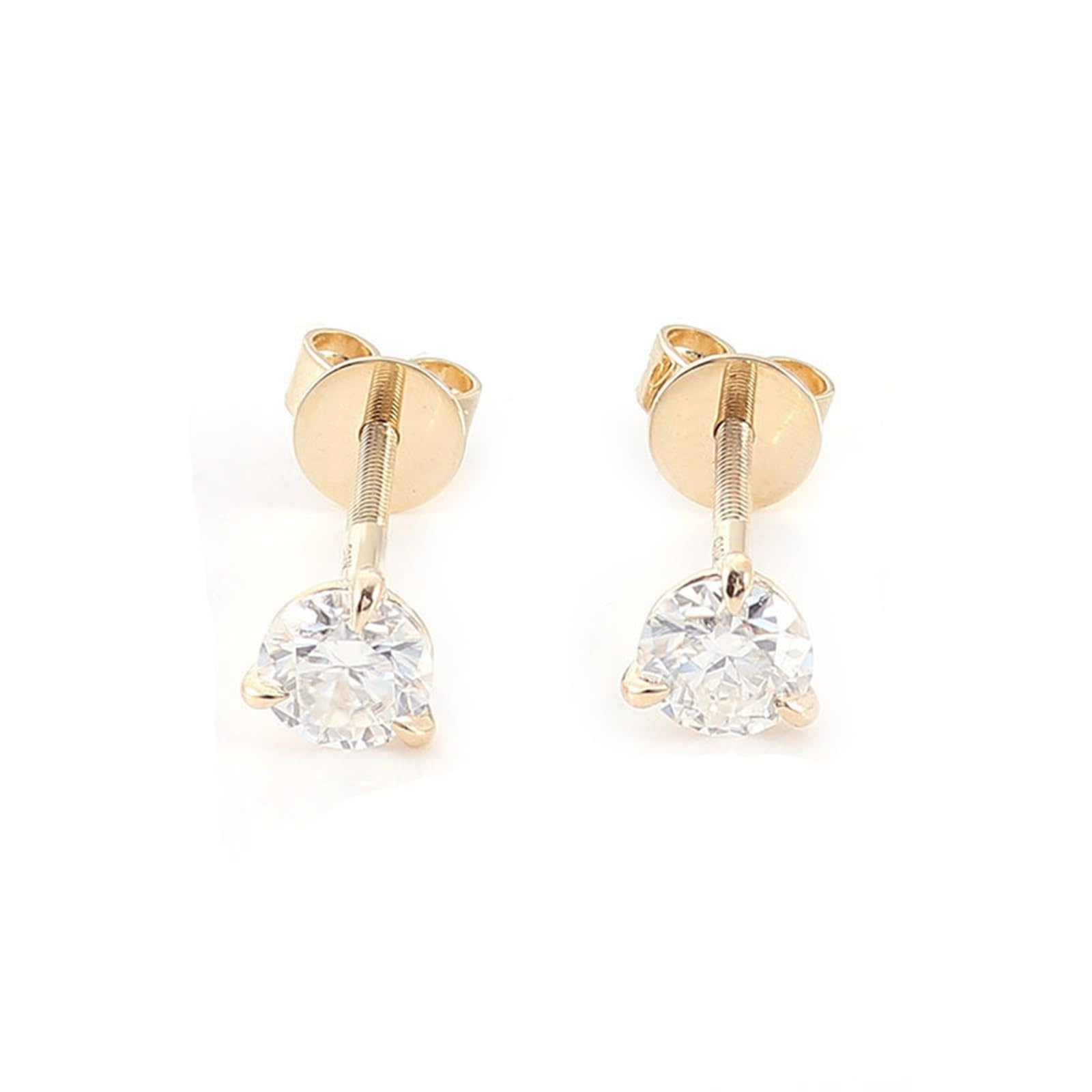 Epinki Orecchini Anallergici Donna Oro 9K/14K/18K Moissanite Rotonda Semplice da 0.6ct/1ct/2ct/4ct Orecchini