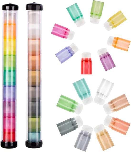 Yoseng 16 pcs Finger Ink Blending Brushes Daubers for Painting, Drawing, Ink, Card Making, Commodities for Finger Painting, Crafter Color Coded Handles Ink Blender Tool Rainbow