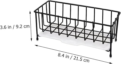Miniatura 2 de Anneome Esponja para platos que incluye dispensador de drenaje negro organizador de cepillos para fregadero multifunción con soporte de limpieza