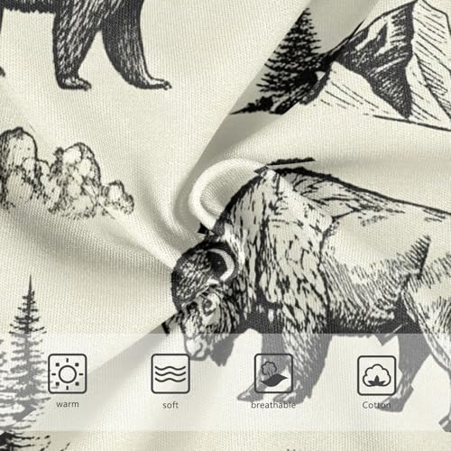 Girls Underwear Toddler 2t Cotton Girl Panties Cute Fun Briefs Kids Undies Vintage Wild Animals Bears Beige3