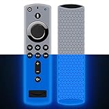 Hydream Funda de Silicona para Fire TV Stick 4K Control Remoto [Antideslizante] [Shockproof] Cubierta Protectora de Silicona para Fire TV Stick con Alexa Voice Remote (Glow Blue)