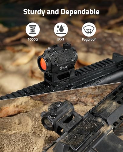 CVLIFE JackalHowl Red Dot Sight with Motion Awake and Auto Off, 1x20mm 2MOA Rifle Scope with Absolute Co-Witness Riser, IPX7 Waterproof & Shockproof & Fogproof Red Dot Optics Reflex Sight