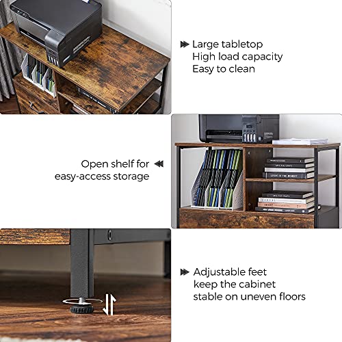 Image of VASAGLE Lateral File Cabinet, Printer Stand with Open Shelves and Drawer