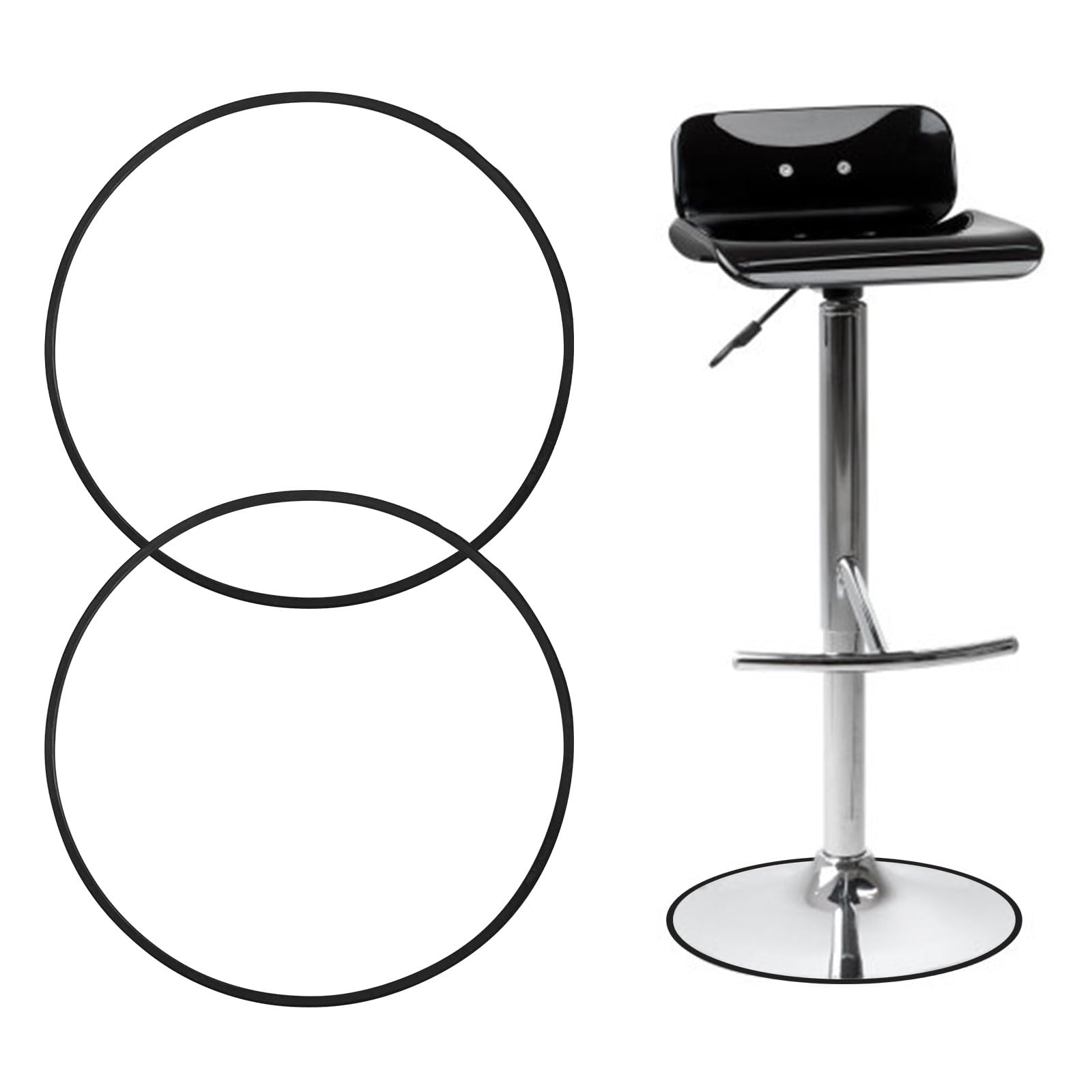 UFURMATE 2pcs Bar Stool Leg Protection Rings, No Scratches & Noise Anti-Slip Bar Stool Leg Protectors Chair Footrest Bottom Pad Ring for 41.5cm Round Base