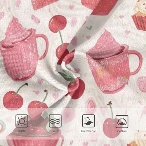 Wusikd Cupcakes Teacups Girls' Underwear Cotton Cherries Hearts Girls Briefs Soft Toddler Underwear 2T3