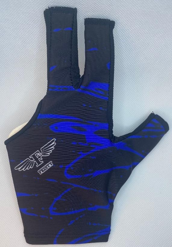 Feisty Billiards - Bad Boy Blue - Mens Billiards Glove - Sublimation (Small, Left)