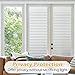rabbitgoo Window Privacy Film, Frosted Glass Privacy Film, Window Frosting Cling for Glass, Non Adhesive Static Cling Front Door Covring, Anti-UV Reeded Blinds Sticker, Striped Pattern, 17.5