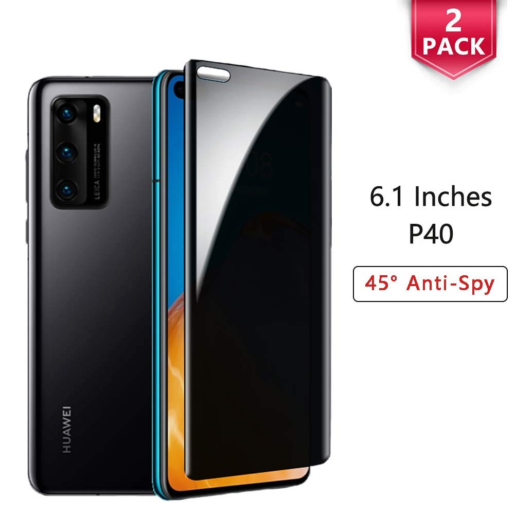 Leadtimes Huawei Privacy Screen Protector P40 Anti-Spy Anti-Scratch Screen Protector with Full Coverage Anti-Peeking Tempered Glass Protective Film