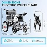 HomyKing Electric Wheelchair for Adults, 250W Power 12Ah Battery, 15.5 Miles Long Range, Lightweight Folding Mobility Scooter for Indoor Outdoor Use and Travel, Fold up Wheelchairs, Foldable Scooters - Image 5