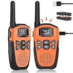 Walkie Talkie Recargable para Niños Adultos, NXGKE...: 【BATERÍA RECARGABLE DE IONES DE LITIO Y ESPERA LARGA】 Nuestro Walkie Talkie está equipado con baterías recargables de polímero de litio de 1200 mAh incorporadas y un cable de carga USB tipo C, que se puede usar durante 1 día con una carga completa y ...
