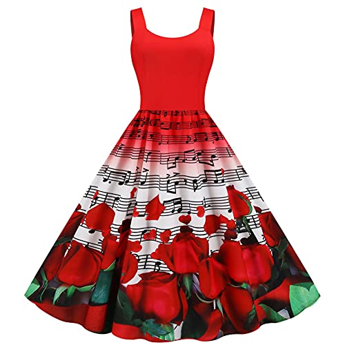 Image of Sister Amy Girl Printed Elastic Sleeveless Shaping Breathable Camisole Skater Dress