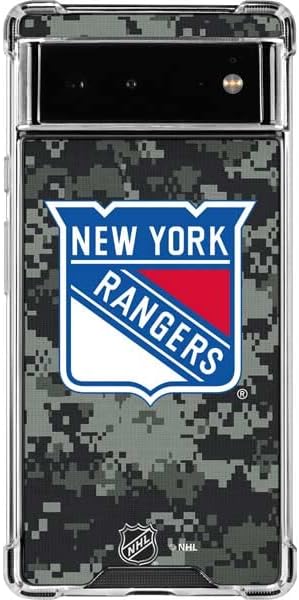 Skinit Clear Phone Case Compatible with Google Pixel 6 - Officially Licensed NHL New York Rangers Camo Design