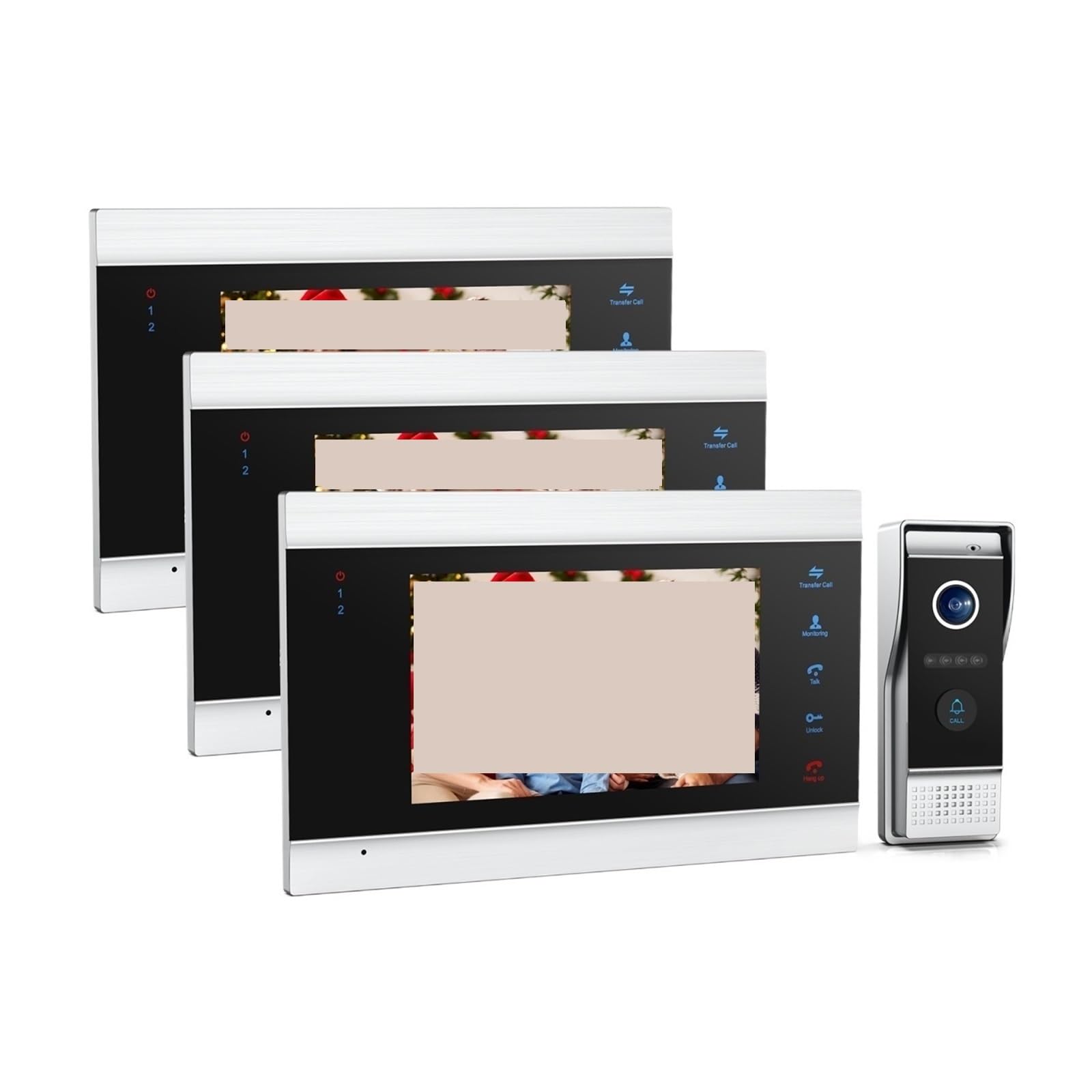 7-calowy 1080P TFT Przewodowy System Wideodomofonowy Kamera Domofonowa, Nagrywanie Pomocnicze/Dzwonek Do Migawki Różnorodne środowiska Domowe(3M1D)