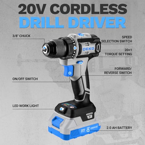 DEKOPRO 20V Brushless Drill & Impact Set