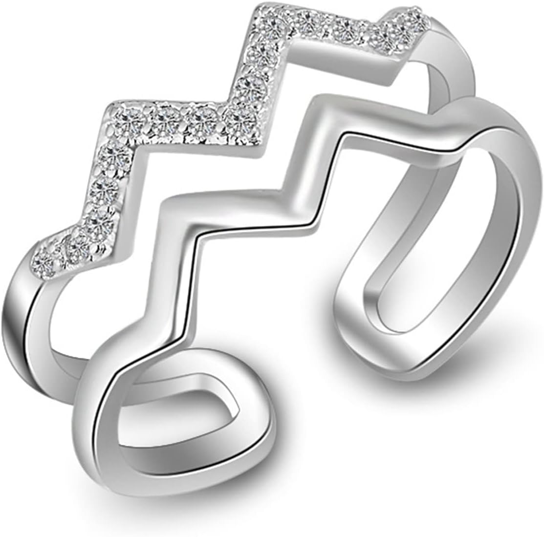 S925 Sterling Silver Wave Ring Anxiety Ring for Women Girls, To My