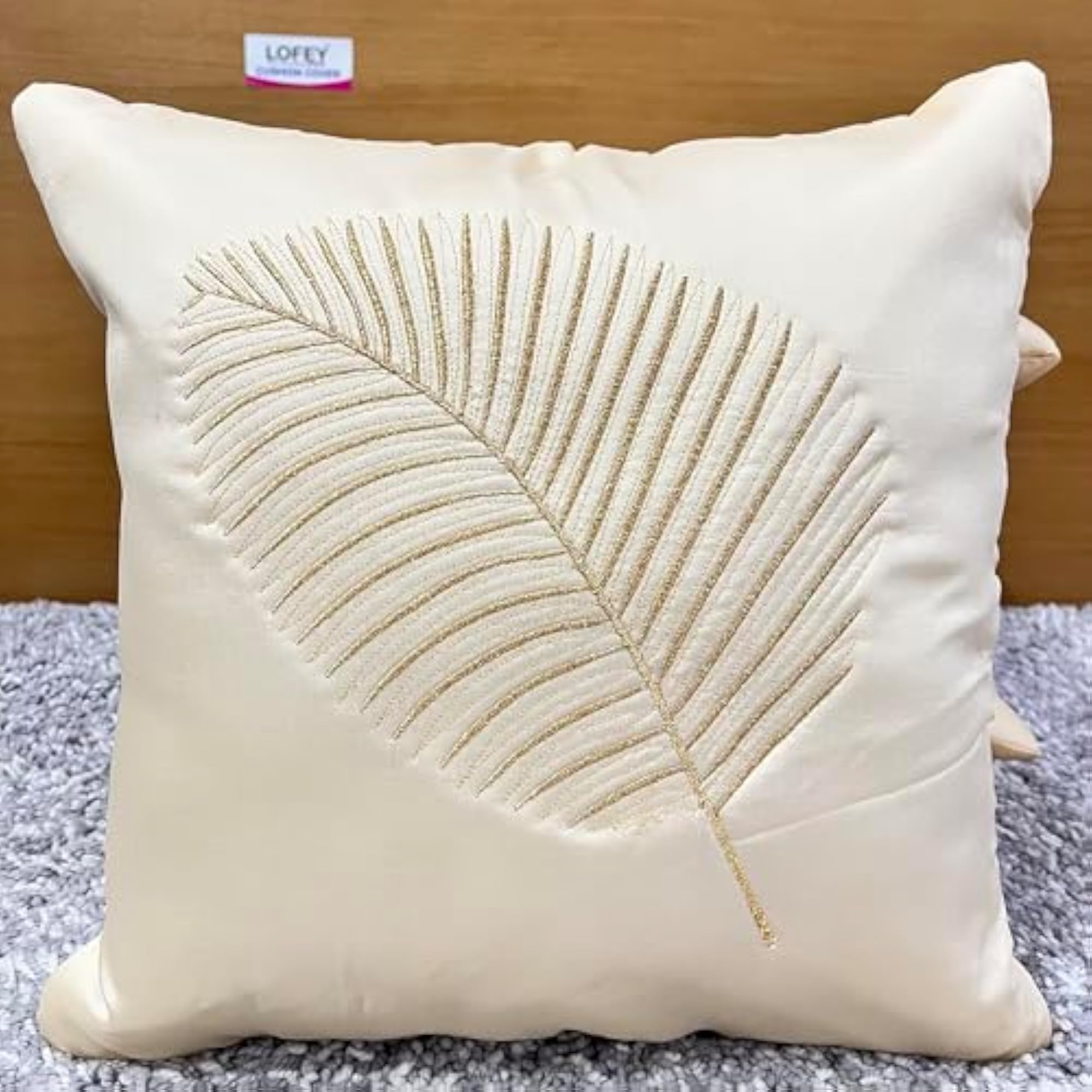Palm Leaf Embroidered Cushion Covers Set of 5