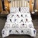 Feelyou Ice Hockey Bedding Set Kids Sports Event Comforter Set Hockey Player Comforter for Boys Room Decor Lightweight Duvet Set Queen with 2 Pillow Case
