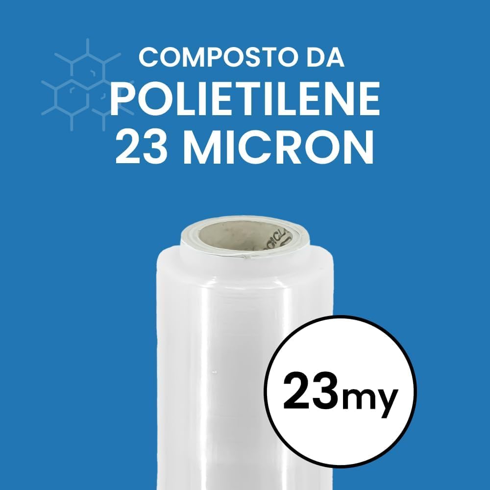 Film pour emballage, Film étirable, Film protecteur pour emballages de déménagement, 50 cm x 200 m (Transparent, 6)