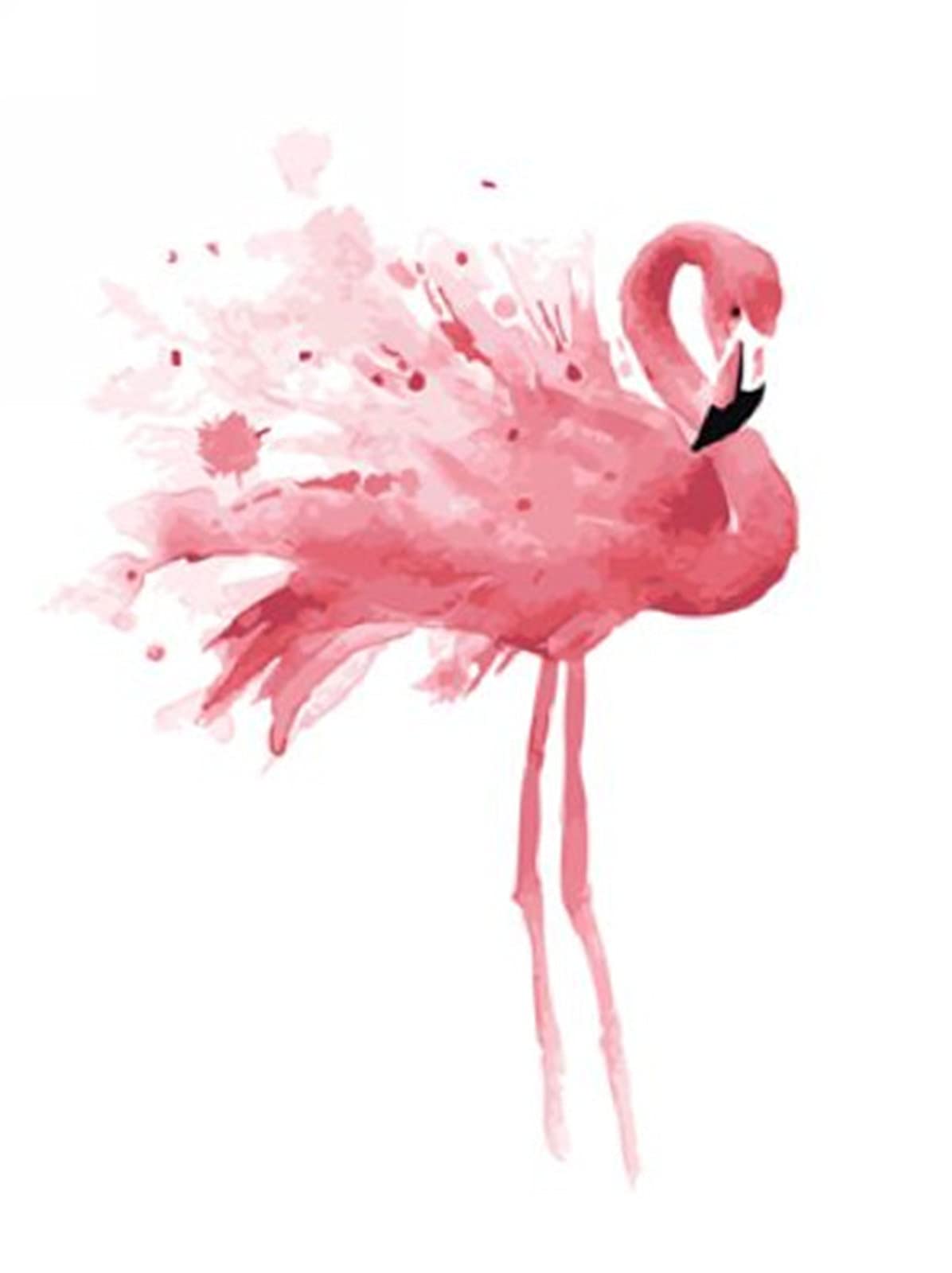WOWDECOR Art Supplies Pink Flamingo Animals DIY Paint by Numbers Kits 40 x 50cm with Painting Brushes Canvas (Framed) — image 1