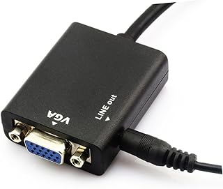 PartyKindom Para Adaptador Vga Com Suporte De Áudio Para Adaptador Conversor Vga Para Linha De Conversão De Cabo Adaptador Vga