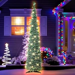5FT Pop up Christmas Tree for St Patrick's Day Indoor Decor,Pre-lit Mini Christmas Tree with 60 Lights,Green White Artificial Pencil Tree Collapsible Tinsel Lighted up Easter Decor Tree with Glitter 5FT Pop up Christmas Tree for St Patricks Day Indoor DecorPre lit Mini Christmas Tree with 60 LightsGreen White Artificial Pencil Tree Collapsible Tinsel Lighted up Easter Decor Tree with Glitter