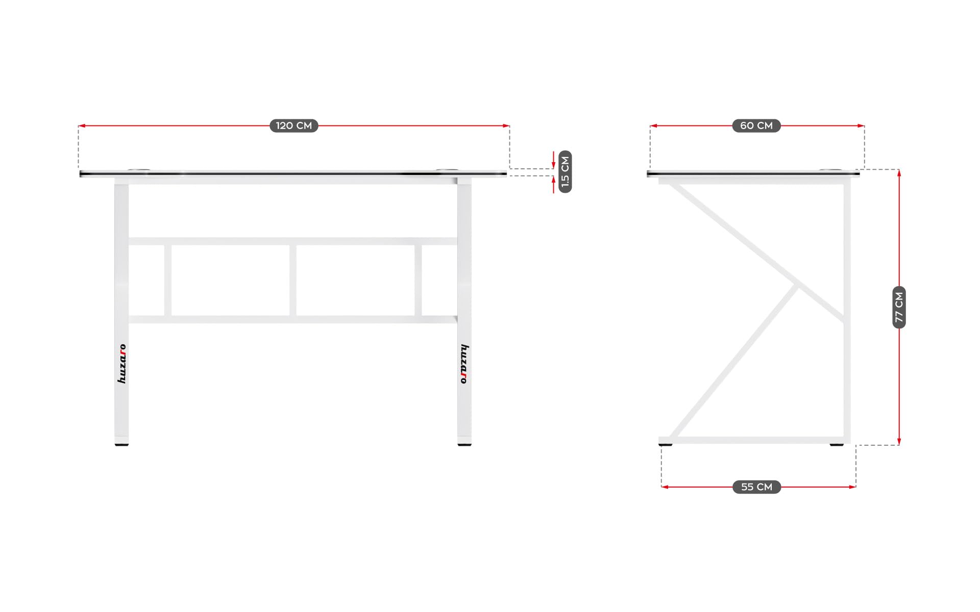 huzaro Hero 1.6 Computertisch - Schreibtisch - Bürotisch- 120 x 60 cm