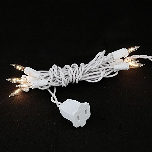 Novelty Lights 10 Light Clear Christmas Craft Mini Light Set, White Wire, 4' Long