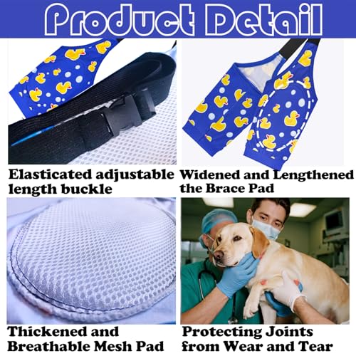 Image of Dog Elbow Wraps Knee Protector Pads Elbow Callus Treatment Sleeve for Wounds Front Legs Prevent Licking for Medium Large Dogs XL,Duck
