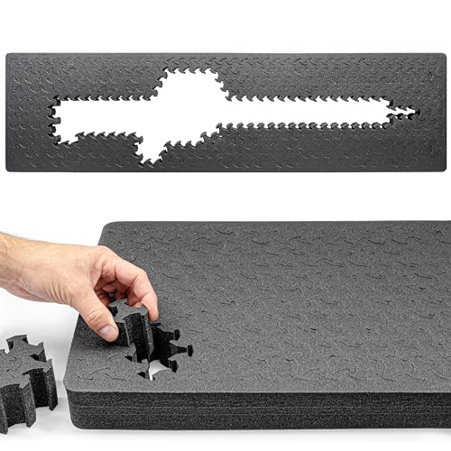 Eylar 53” Hard Rifle Case Equipped With Ragar Reconfigurable & Reusable Foam Insert, Waterproof, Shockproof Meets TSA Requirements (Black)