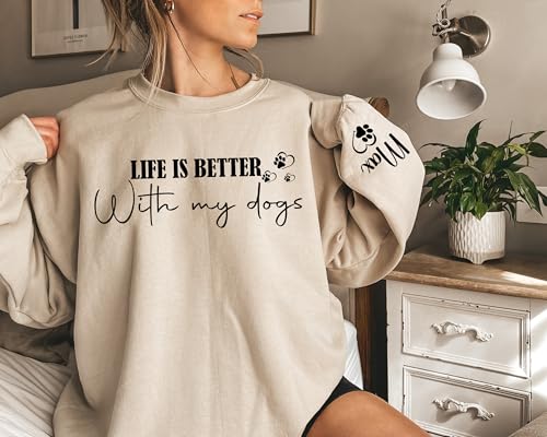 Custom Dog Mom Shirt, Dog Mom Sweatshirt, Dog Mama Sweater, Gift for Dog Mom, Funny Dog Mom Pullover3