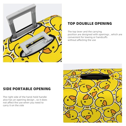 Ducky Cartoon Animal Yellow Print Luggage Covers For Suitcase,Elastic Washable & Stretchable Suitcase Covers For Luggage, Anti-Scratch - Fits 18-32 Inch Luggage-No Luggage Included3