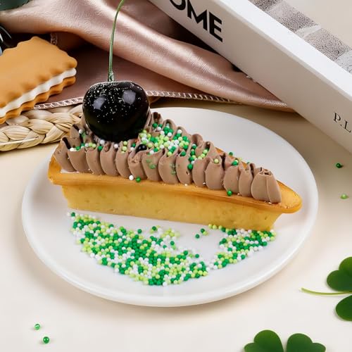 Image of St Patricks Day Sprinkles, 11.3oz Green Sprinkles Mix Shamrock Nonpareils | Jimmies Sanding Sugar Sprinkles for Baking Cakes Cupcakes Cookies