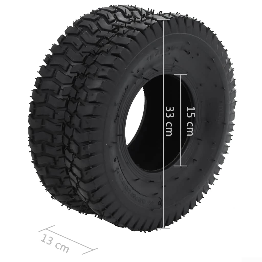 Neumático de cortacésped sin cámara de 15 x 6.00-6, repuesto de rueda de tractor de goma de 4 capas y carrito de golf con tracción mejorada para jardín y terreno desigual