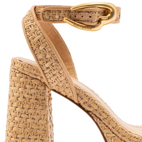 Dolly Verona Sandal In Beige Leather And Natural Raffia4