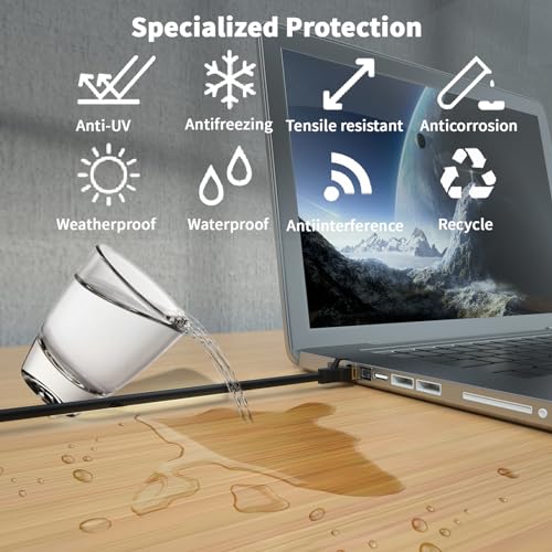 Image of Cat 8 Ethernet Cable 30FT,High Speed 40Gbps,2000Mhz,26AWG,Gold Plated RJ45 Connector,for Outdoor&Indoor,for /PC /Modem /Router /Gaming,Faster Than Cat7 /Cat6 /Cat5