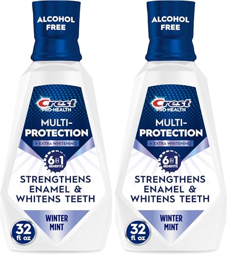 Crest Pro-Health Advanced Mouthwash, Extra Whitening, Energizing Mint | Alcohol Free | 946 mL | Pack of 2