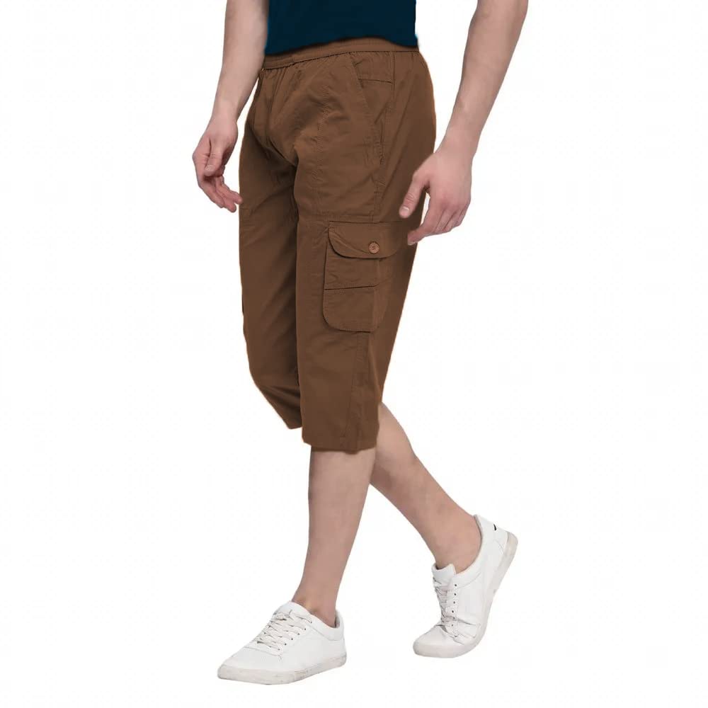 Reoutlook Men’s 3/4th Length Cotton Cargo Shorts – Durable, Comfortable Summer Wear