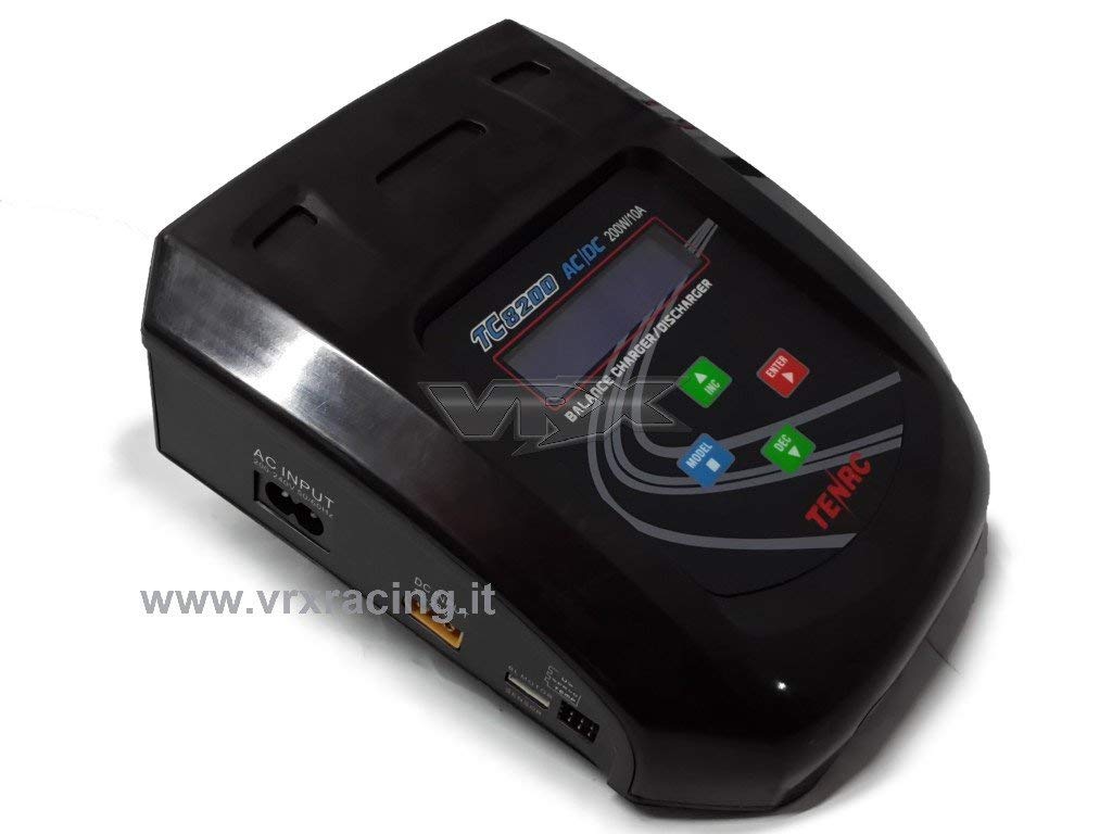 Chargeur rapide professionnel tc8200 200 W 10 à numérique, (avec fonction Multi-Tester) pour recharger en manière rapide et sûr Piles : LILON – Lipo Life, NiCd – NiMH, PB VRX