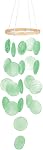 M METERXITY Handcrafted Shell Wind Chime for Outside Green | Seashell Wind Chime Glass, for Outside, Patio, Garden, Porch Decor