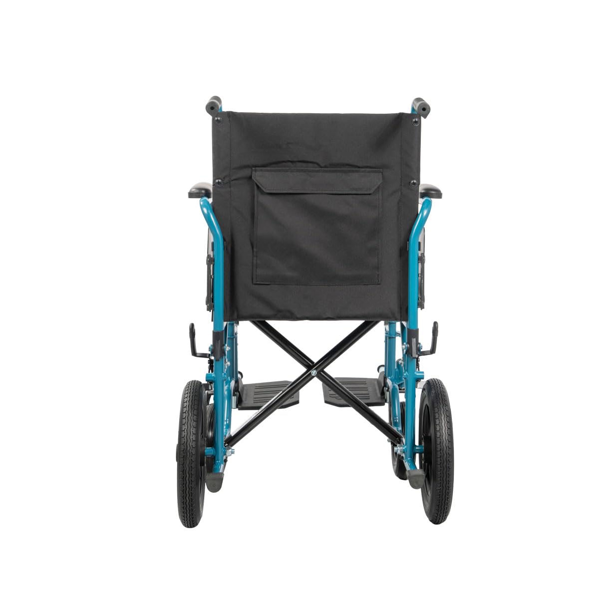 Ausilium Sedia a Rotelle Pieghevole da Transito in Acciaio — seduta 46 cm, ruote piene da 12", braccioli ribaltabili, portata 125 kg, ausilio mobilità