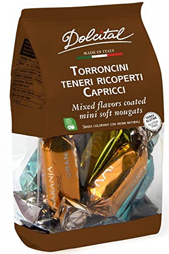 Torroncini überzogen mit Orange, Vanille, Zitrone oder Schokolade, soft, Torroncini Capricci, 130g, weißer Nougat, Dolcital Cover