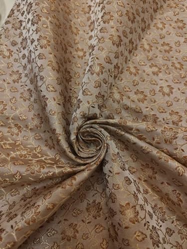 Brocart en satin de soie or blanc pour coudre vos robes de mariée et vestes de fête