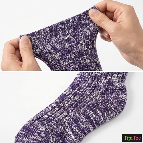 Image of Tipi Toe Women's 6 Pairs Winter Boot Socks - Soft Cotton Blend Warm Crew Socks Size 9-11