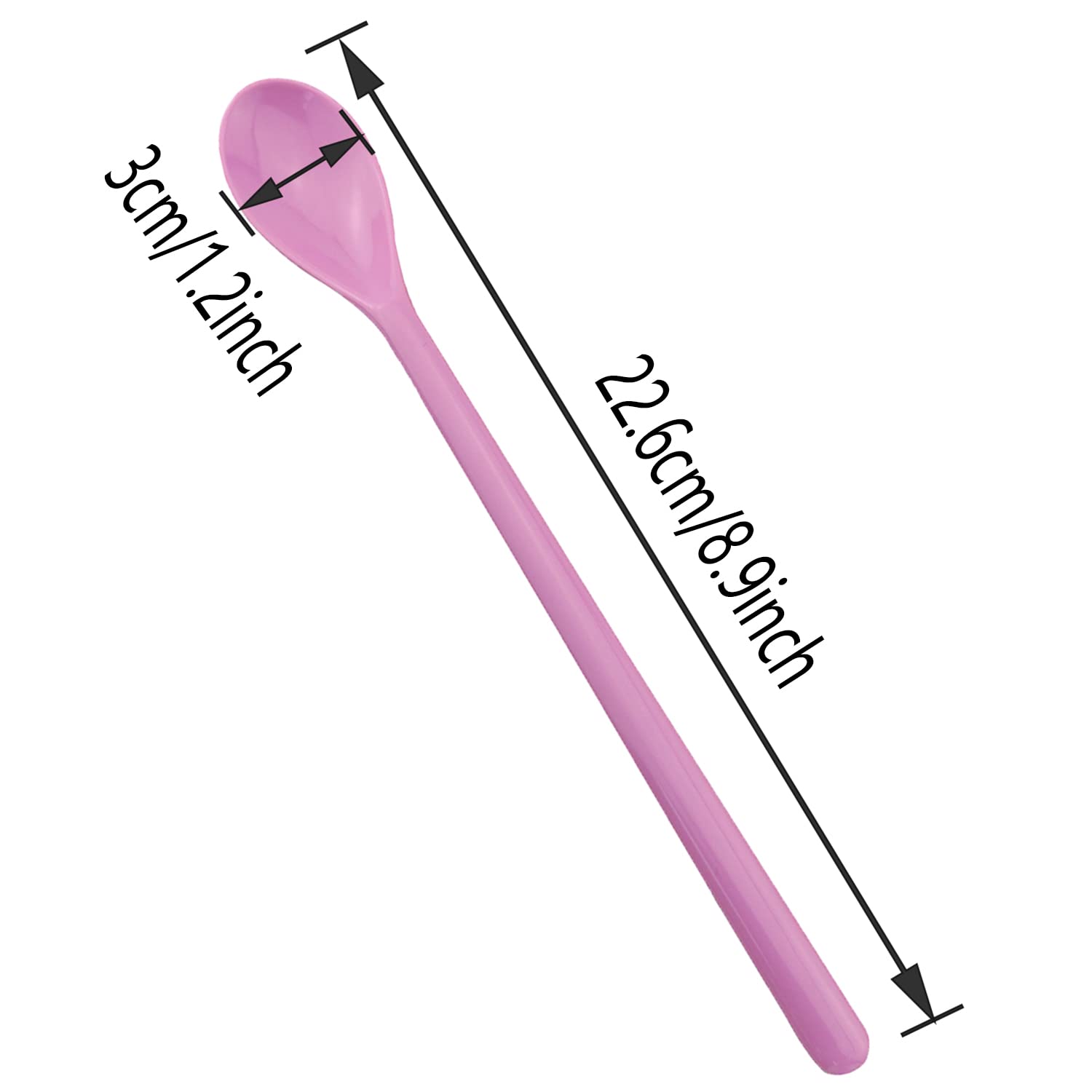 5 Cucchiai Da Caffè In Melamina Con Manico Lungo 18 Cm | Cucchiaini Colorati Per Tè Freddo, Gelato E Cocktail, Lavastoviglie
