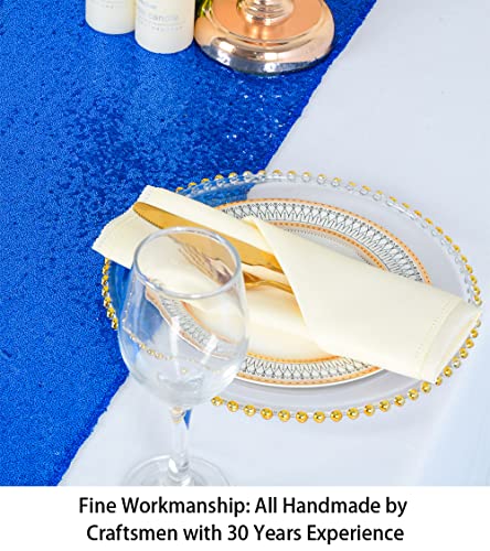 Sequin Table Runner-12X72-Inch Blue Sparkle Table Runner Kitchen Dining Room Table Cover Glitz Sequin Table Cloth/Overlay For Party Decoration Sparkly Event Table Decor (Royal Blue, 1) #TOP2